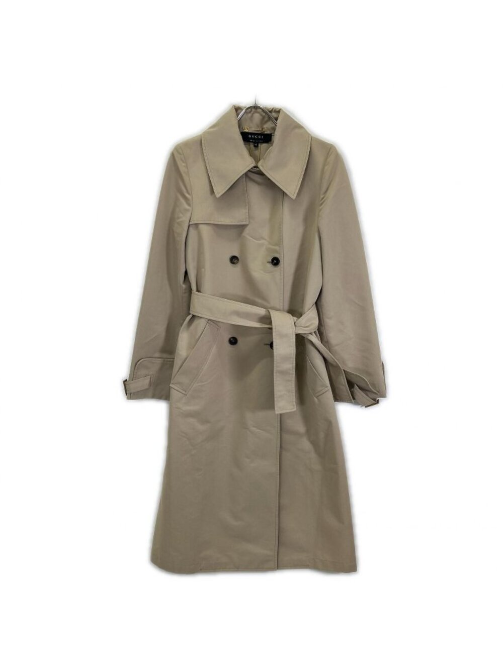 Gucci Era Ivory Belted Long Trench Coat 42